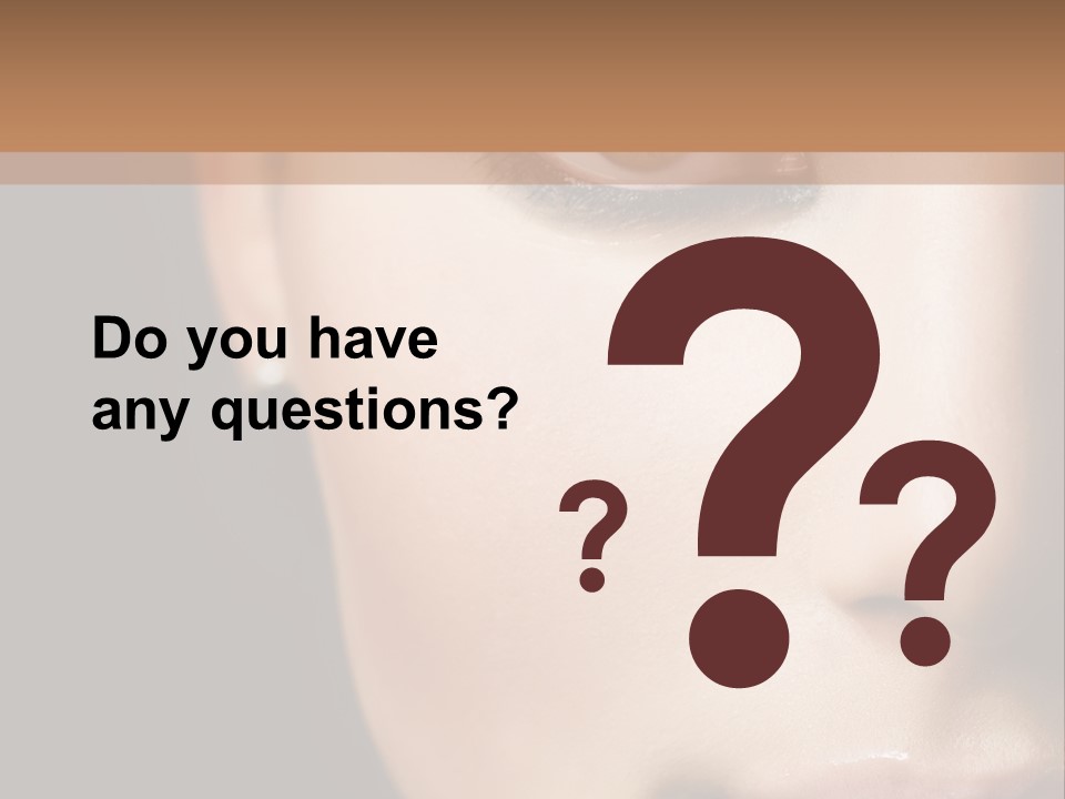 Close Lip Caucasian PowerPoint Template