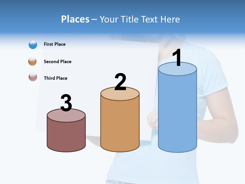 White Close Up Girl PowerPoint Template