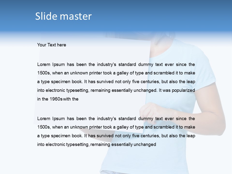 White Close Up Girl PowerPoint Template