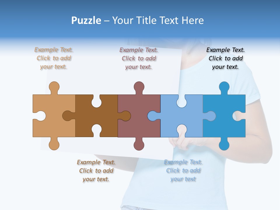 White Close Up Girl PowerPoint Template