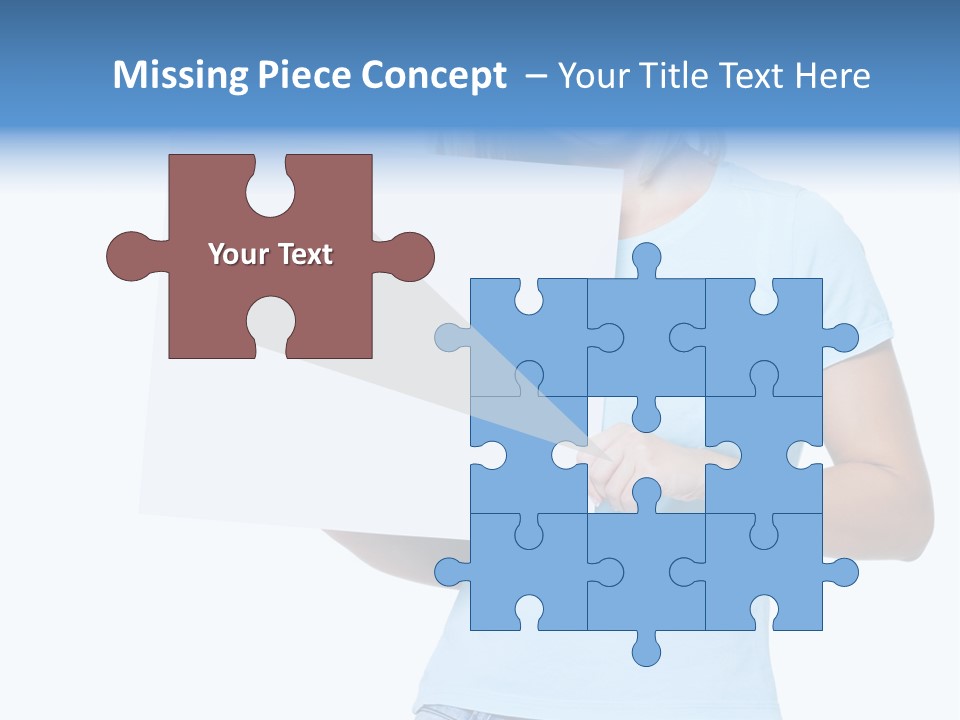 White Close Up Girl PowerPoint Template