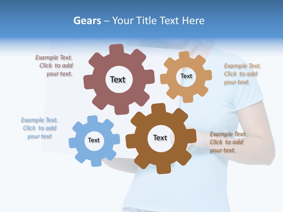 White Close Up Girl PowerPoint Template