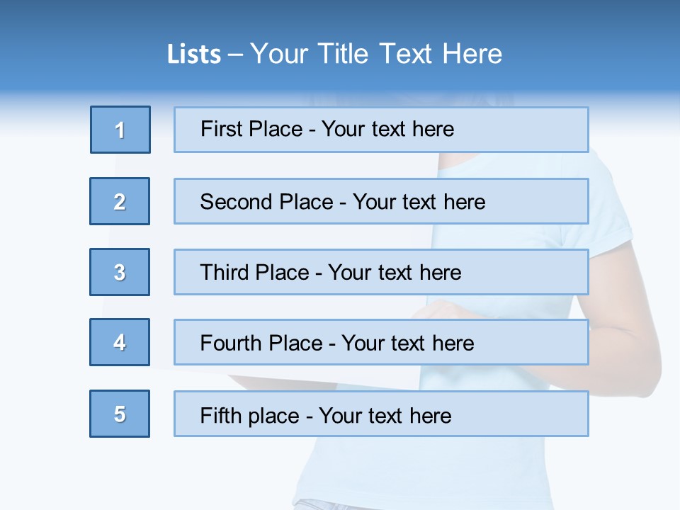 White Close Up Girl PowerPoint Template