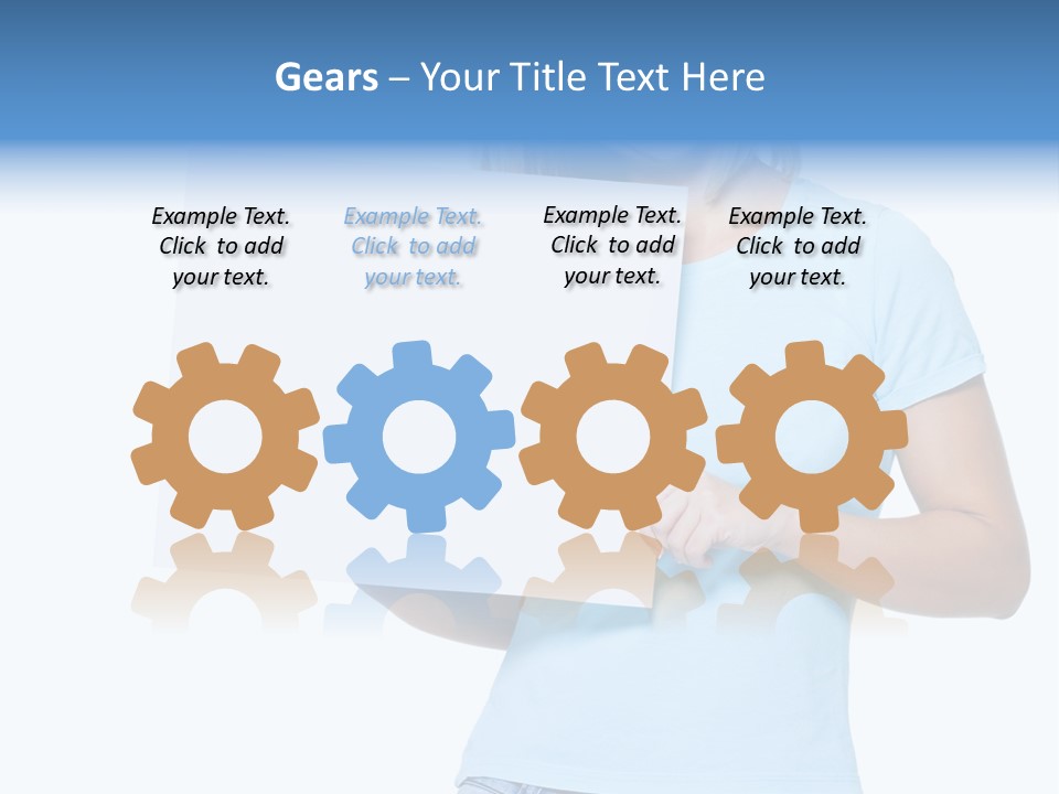 White Close Up Girl PowerPoint Template