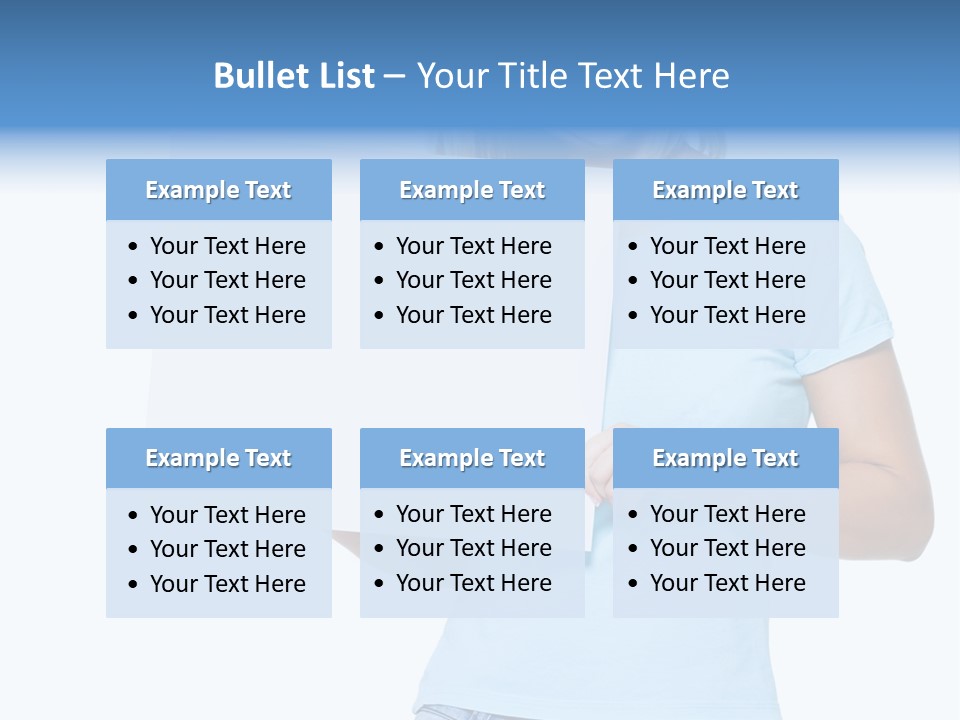 White Close Up Girl PowerPoint Template