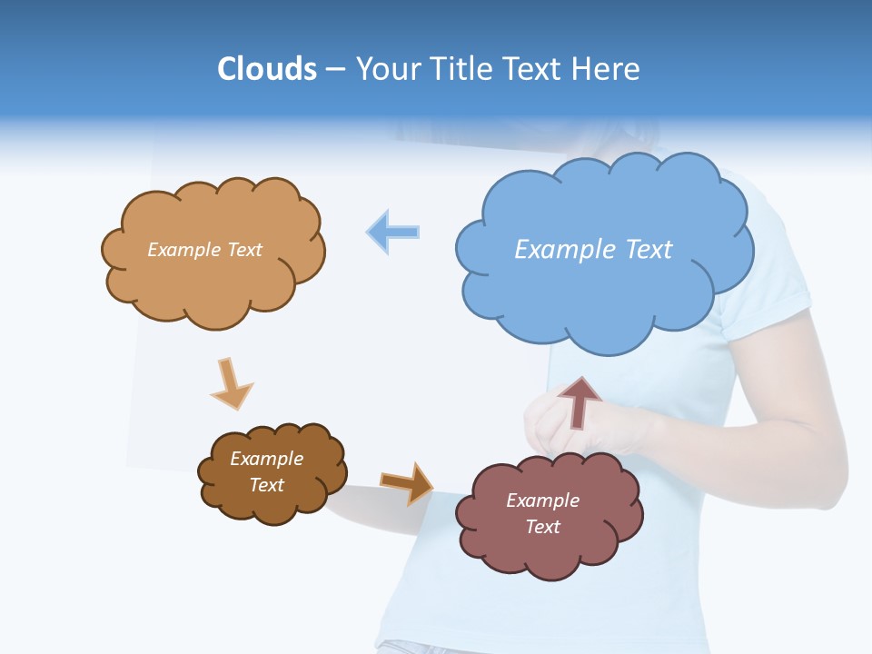 White Close Up Girl PowerPoint Template