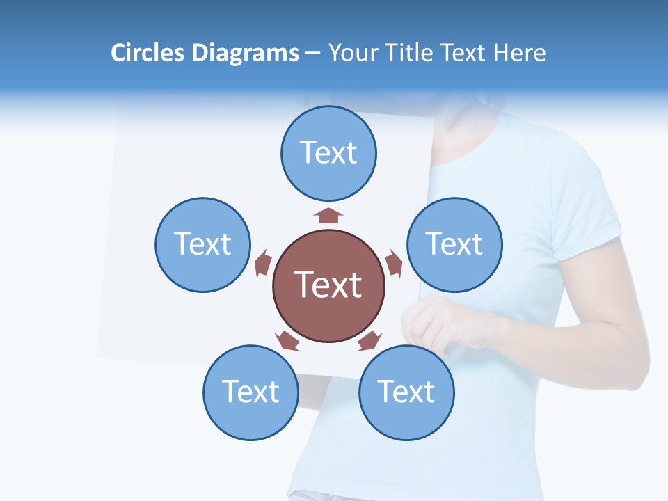 White Close Up Girl PowerPoint Template