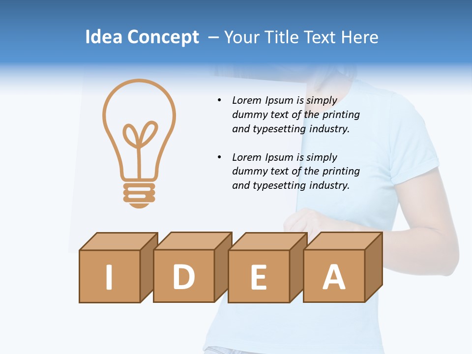 White Close Up Girl PowerPoint Template