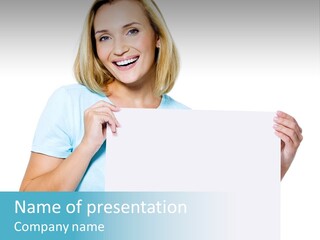 Banner Holding Isolated PowerPoint Template