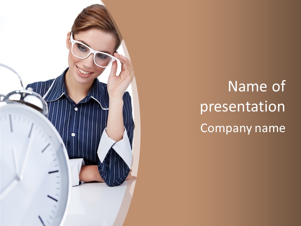 Work Cheerful Lady PowerPoint Template