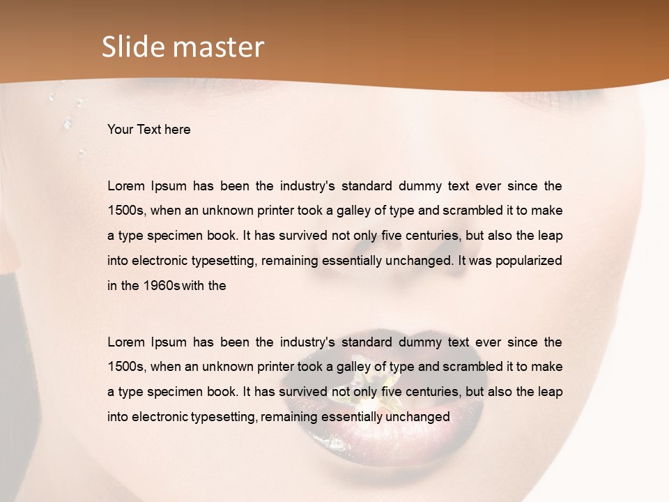 White Cosmetic Caucasian PowerPoint Template