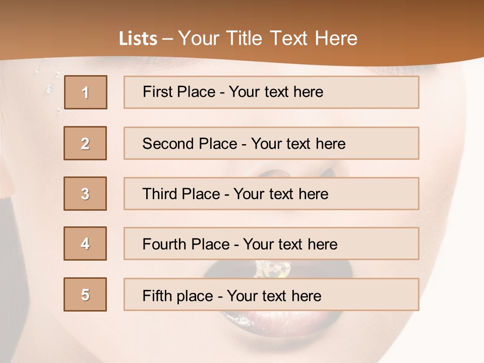 White Cosmetic Caucasian PowerPoint Template