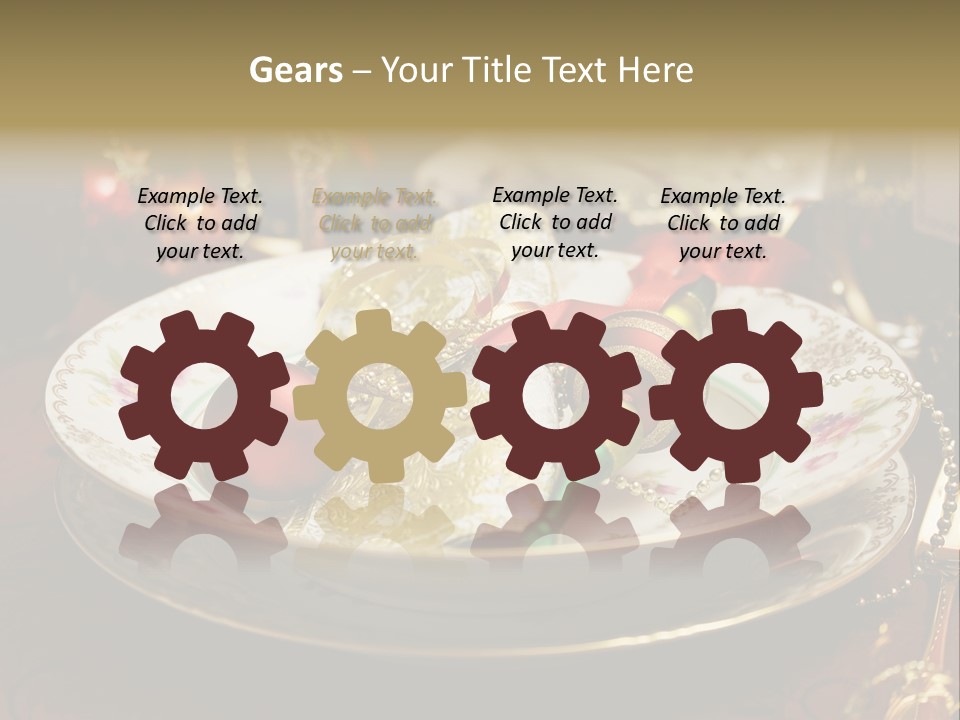 Christmas Party Red Gold PowerPoint Template