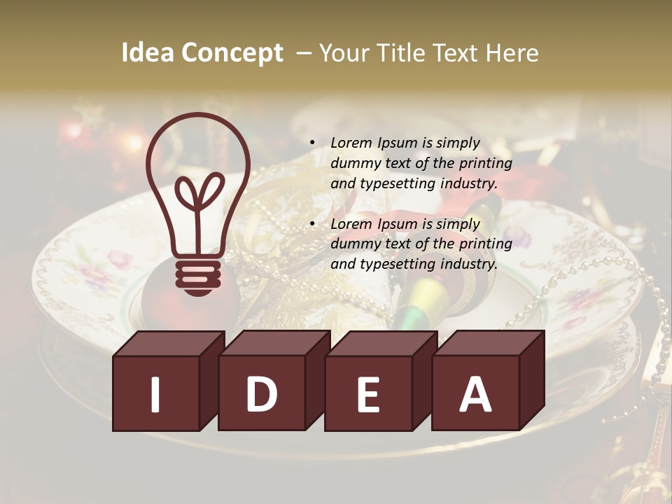 Christmas Party Red Gold PowerPoint Template