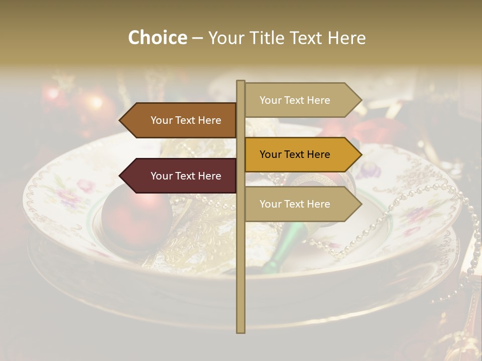 Christmas Party Red Gold PowerPoint Template