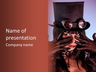 Sensual Lady Goth PowerPoint Template