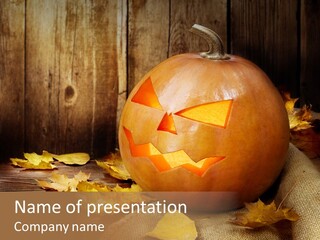 Autumnal Orange Fear PowerPoint Template