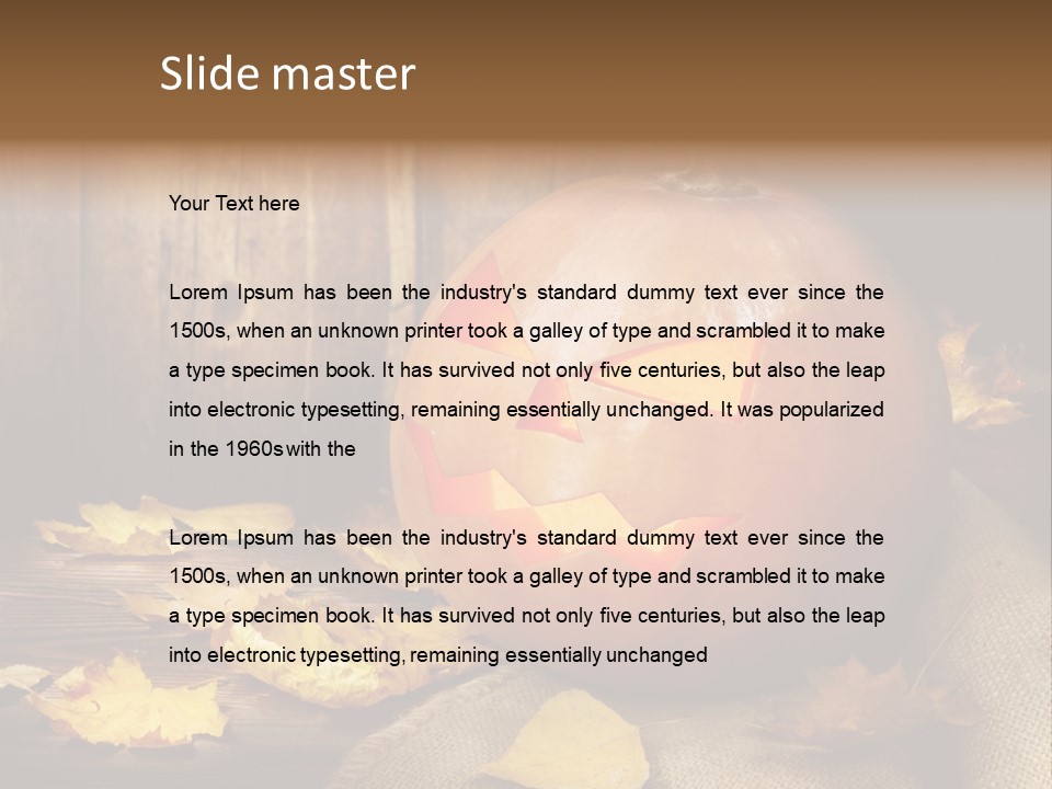 Autumnal Orange Fear PowerPoint Template