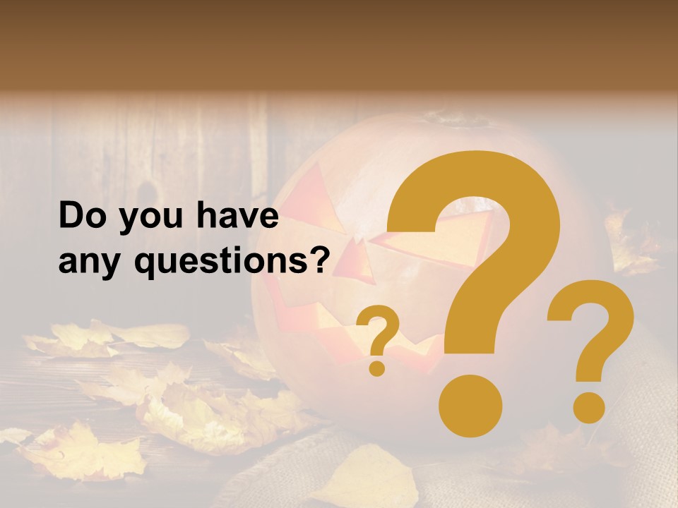 Autumnal Orange Fear PowerPoint Template