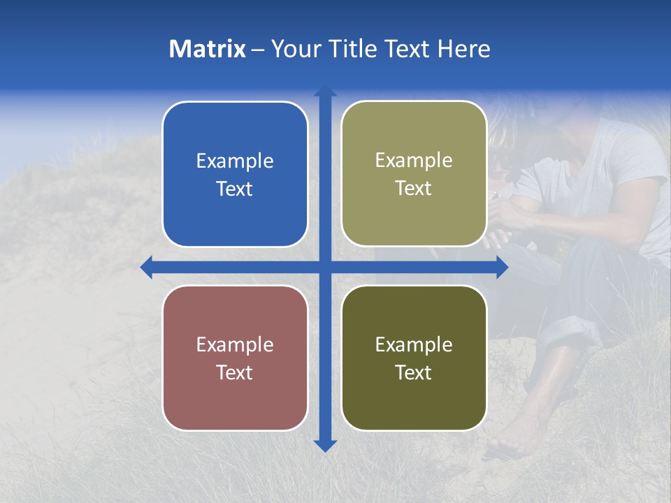 Romance Sand Dunes Blue PowerPoint Template