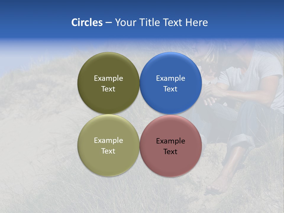 Romance Sand Dunes Blue PowerPoint Template