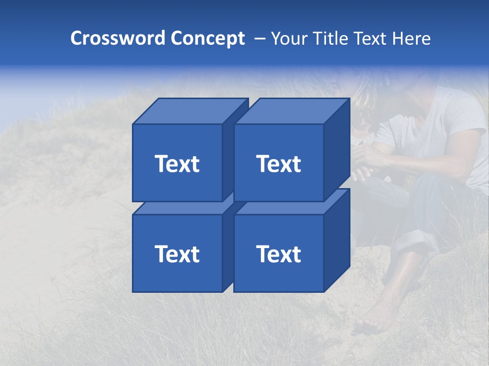 Romance Sand Dunes Blue PowerPoint Template