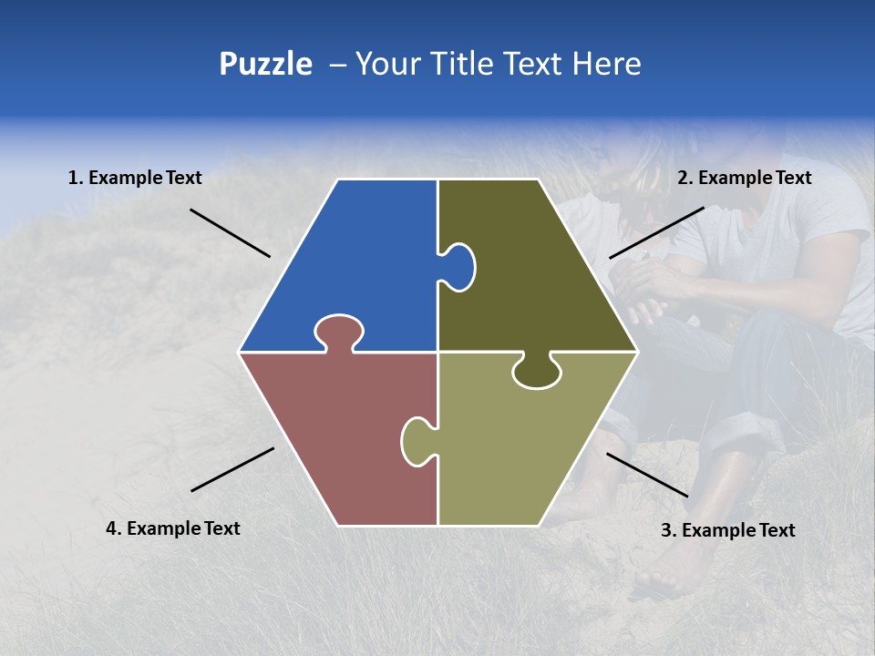 Romance Sand Dunes Blue PowerPoint Template