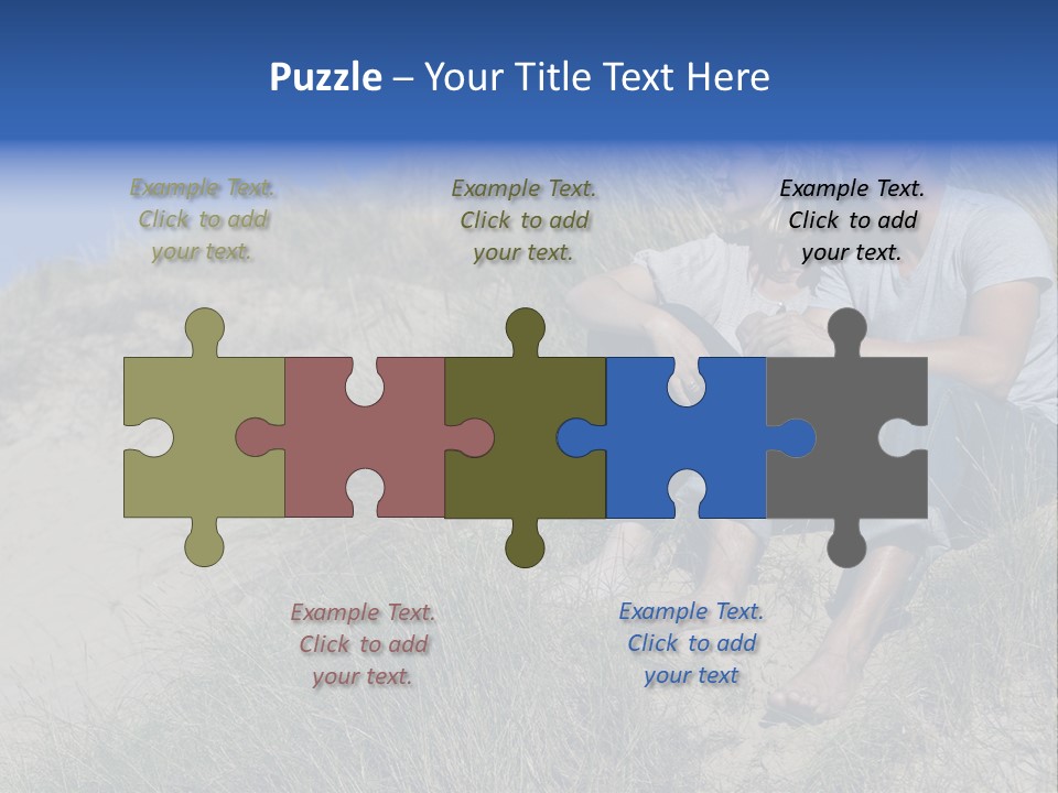 Romance Sand Dunes Blue PowerPoint Template