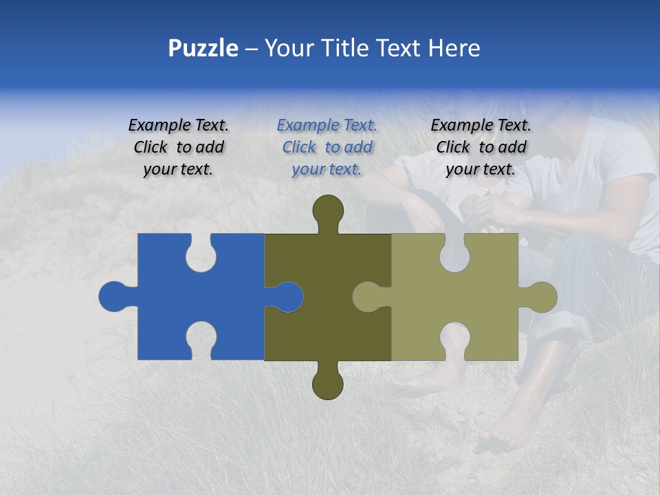 Romance Sand Dunes Blue PowerPoint Template