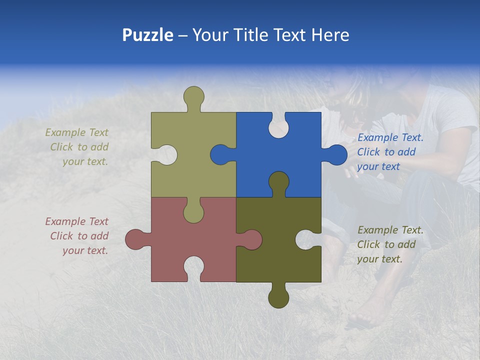Romance Sand Dunes Blue PowerPoint Template