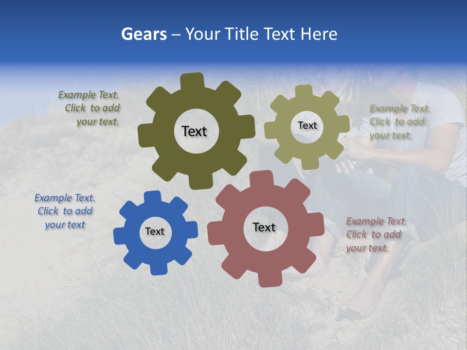 Romance Sand Dunes Blue PowerPoint Template