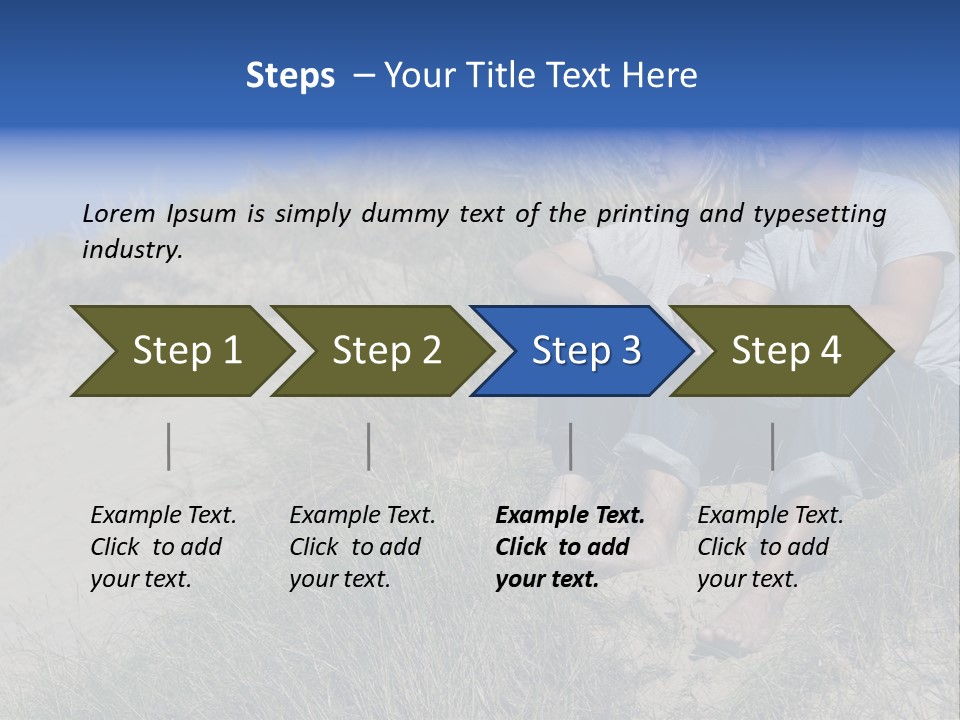 Romance Sand Dunes Blue PowerPoint Template