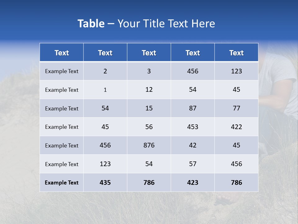 Romance Sand Dunes Blue PowerPoint Template