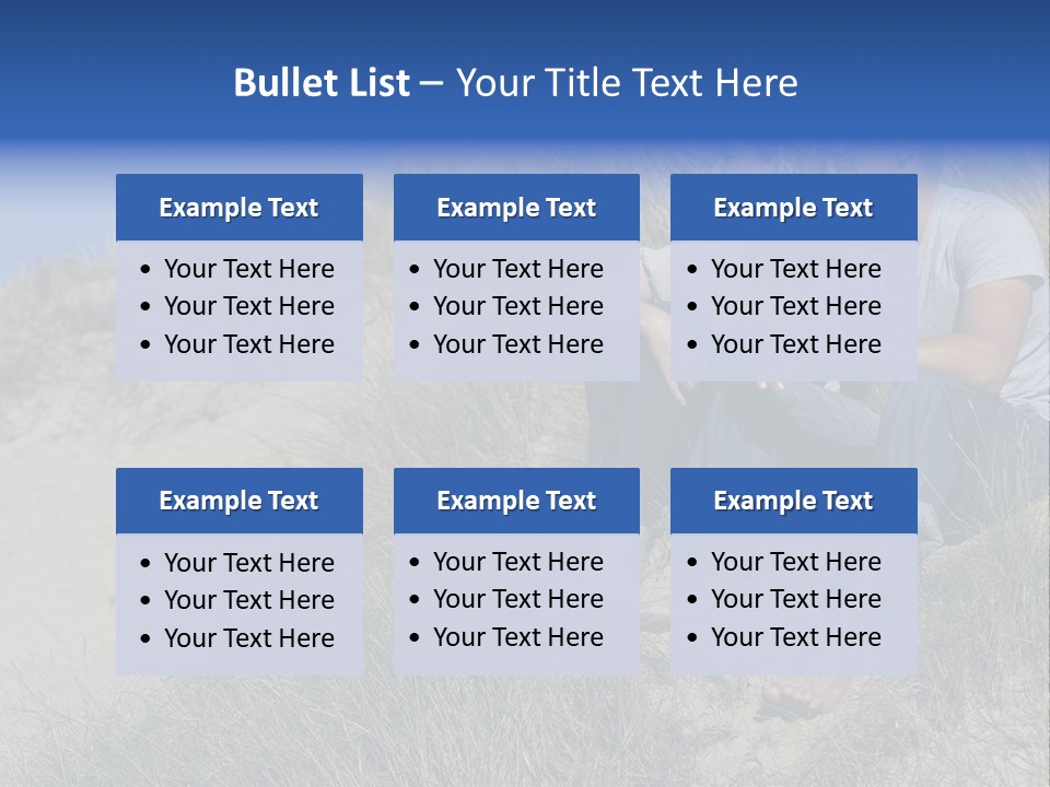 Romance Sand Dunes Blue PowerPoint Template