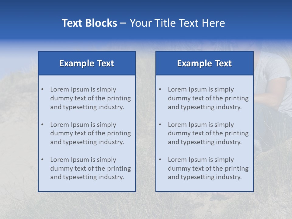 Romance Sand Dunes Blue PowerPoint Template