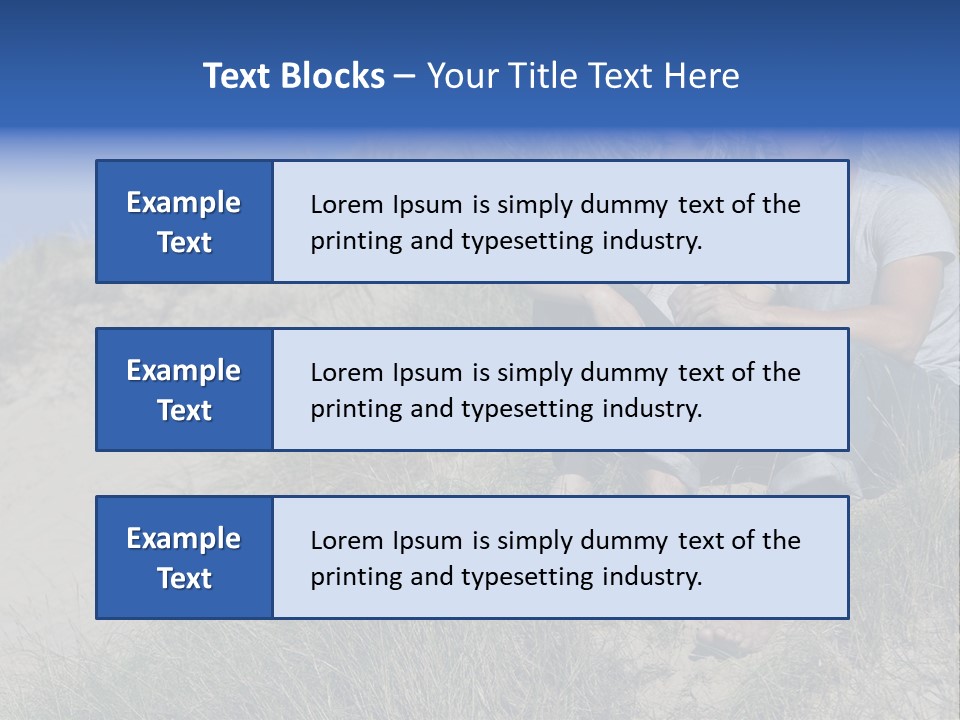 Romance Sand Dunes Blue PowerPoint Template