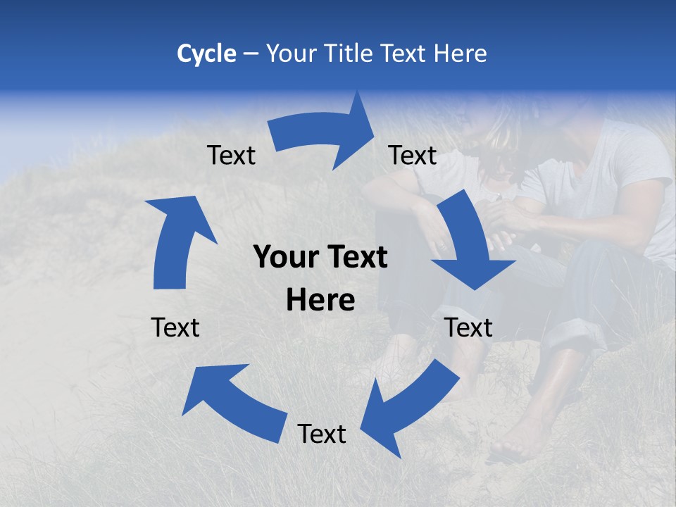 Romance Sand Dunes Blue PowerPoint Template