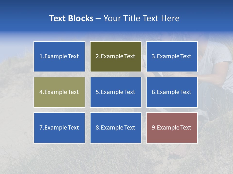 Romance Sand Dunes Blue PowerPoint Template