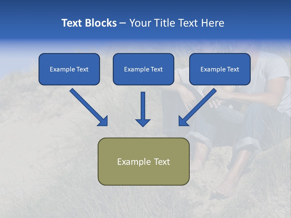 Romance Sand Dunes Blue PowerPoint Template