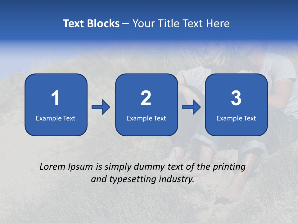 Romance Sand Dunes Blue PowerPoint Template
