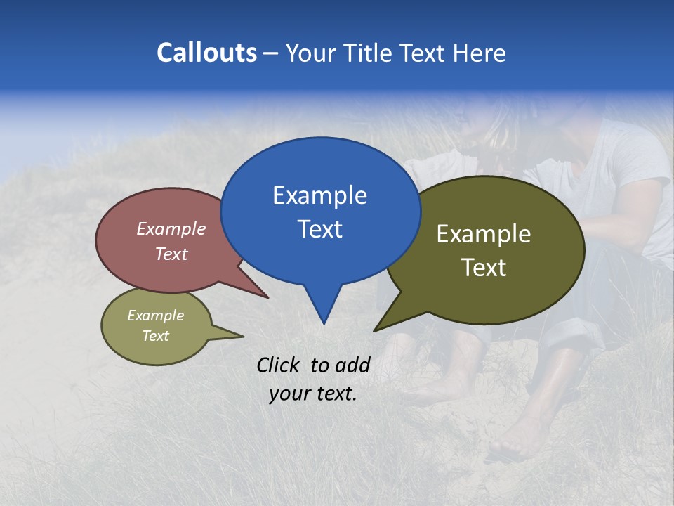 Romance Sand Dunes Blue PowerPoint Template