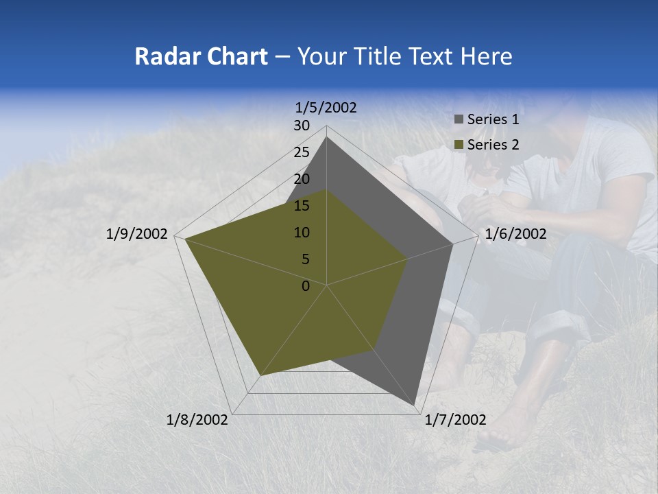 Romance Sand Dunes Blue PowerPoint Template