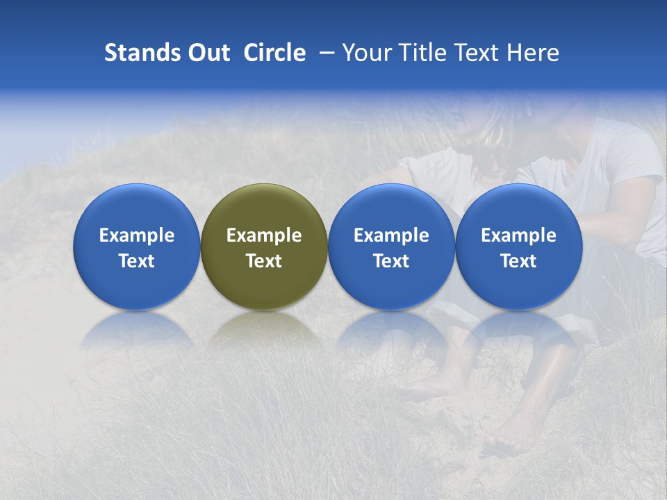 Romance Sand Dunes Blue PowerPoint Template