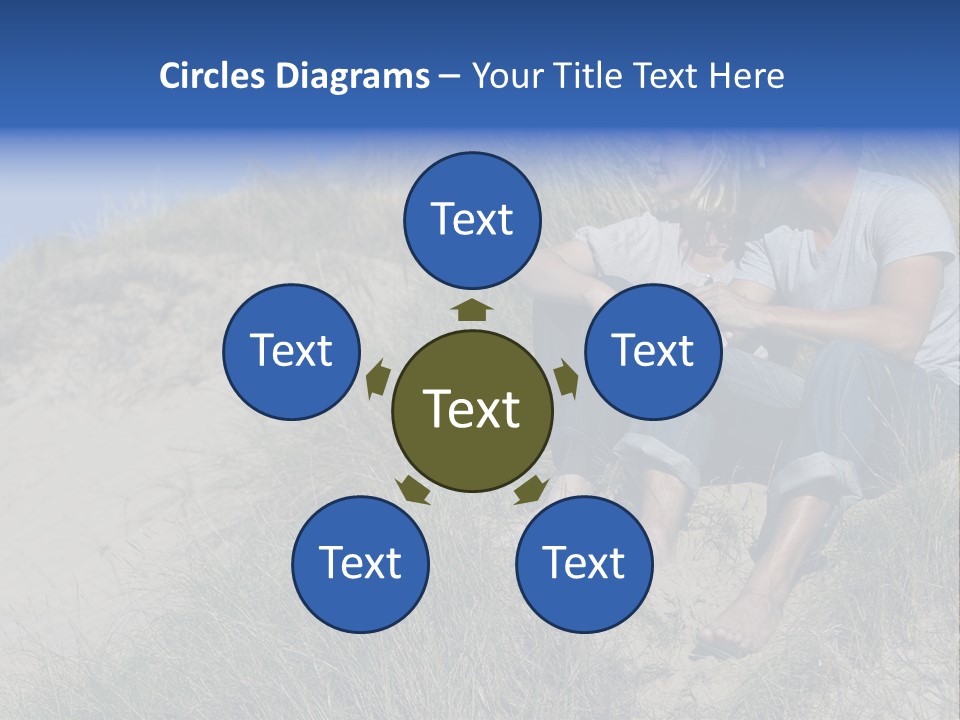 Romance Sand Dunes Blue PowerPoint Template