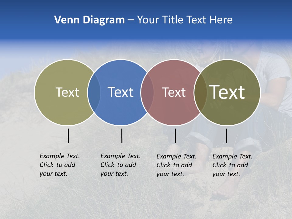 Romance Sand Dunes Blue PowerPoint Template