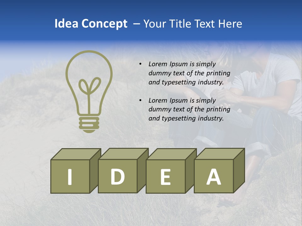 Romance Sand Dunes Blue PowerPoint Template