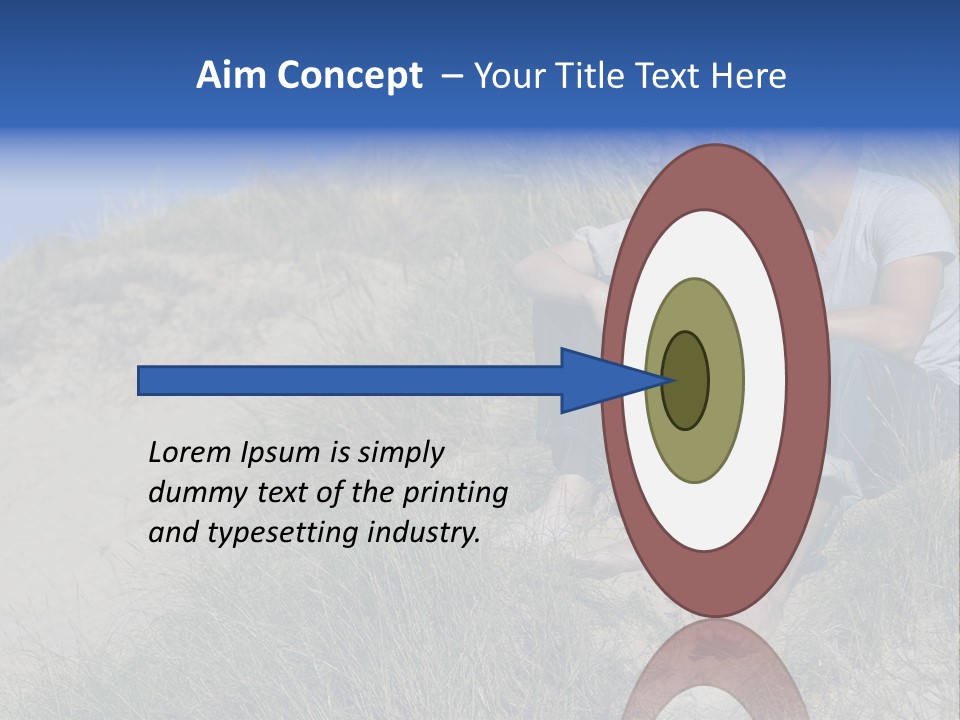 Romance Sand Dunes Blue PowerPoint Template