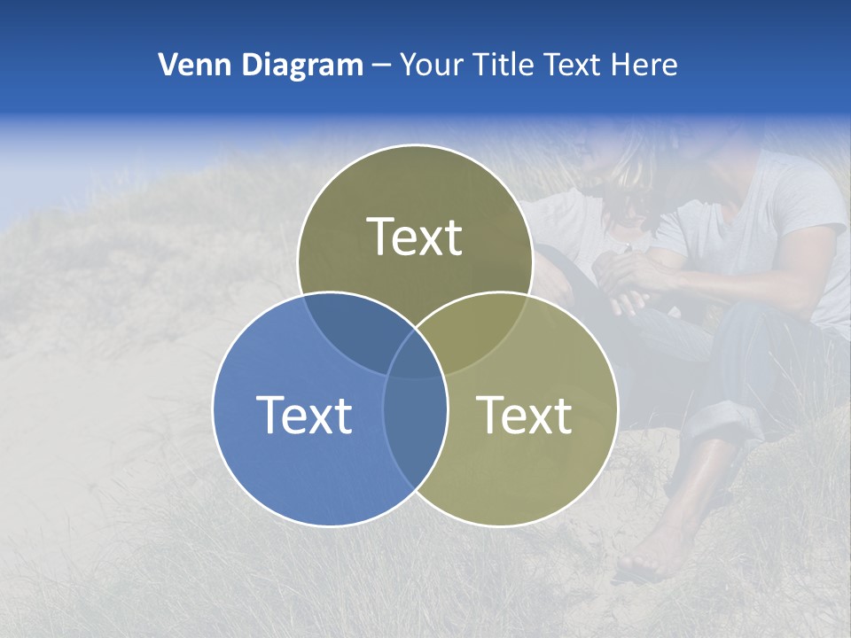 Romance Sand Dunes Blue PowerPoint Template