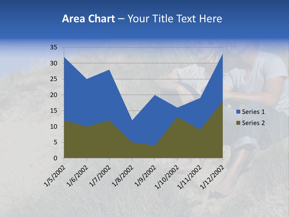 Romance Sand Dunes Blue PowerPoint Template