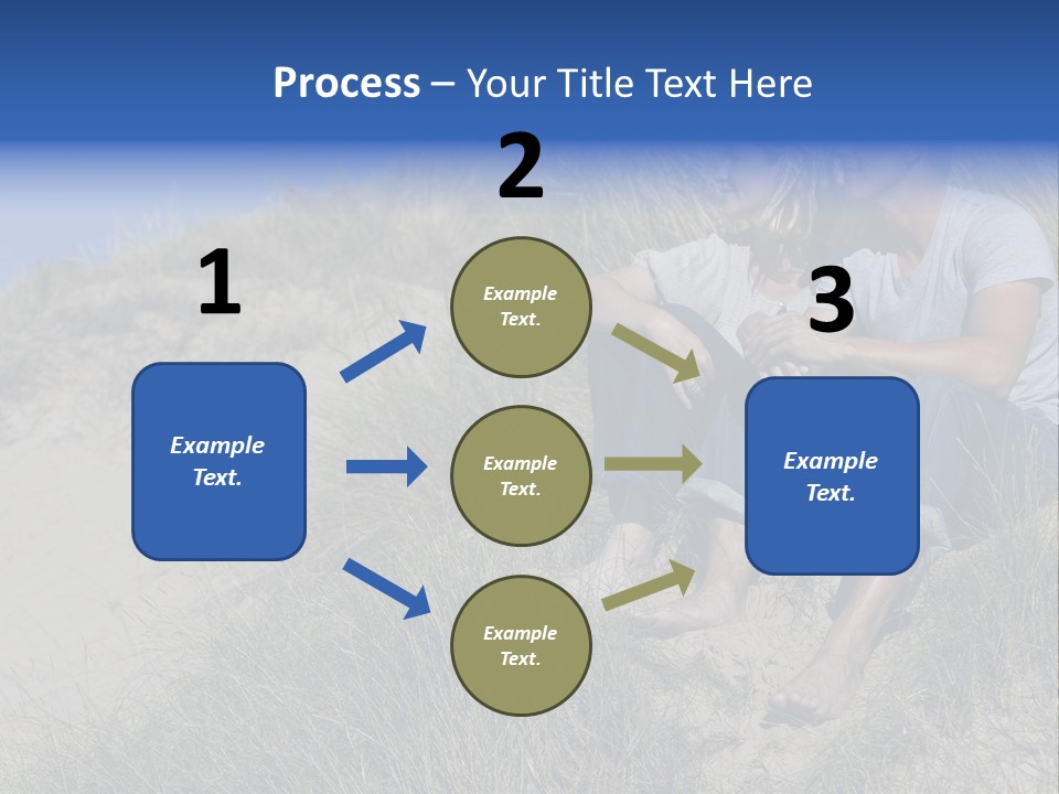 Romance Sand Dunes Blue PowerPoint Template